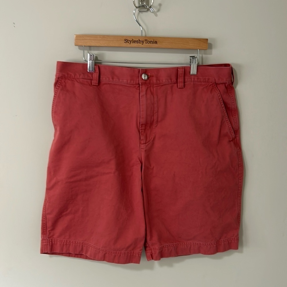 Lacoste Short MENS COTTON BERMUDA SHORTS Flat Front Chino Red Sz 48